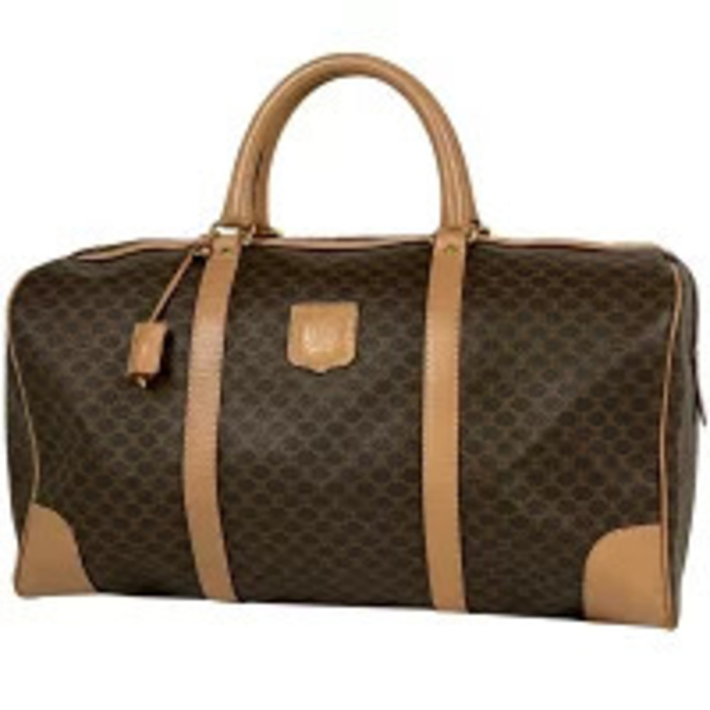 Celine Macadam Boston bag handbag canvas brown